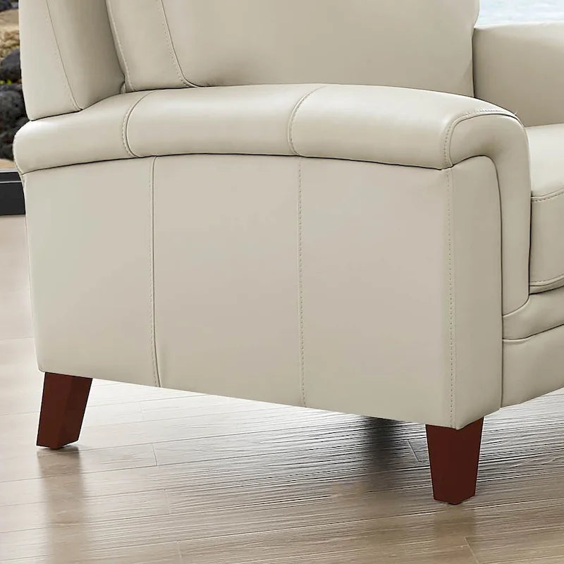 Hydeline Westcott Top Grain Leather Sofa and Chair Set with Memory Foam and Springs