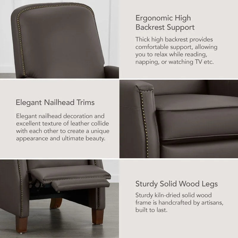 Elias Push Back Recliner for Adults Faux Leather Chair for Living Room