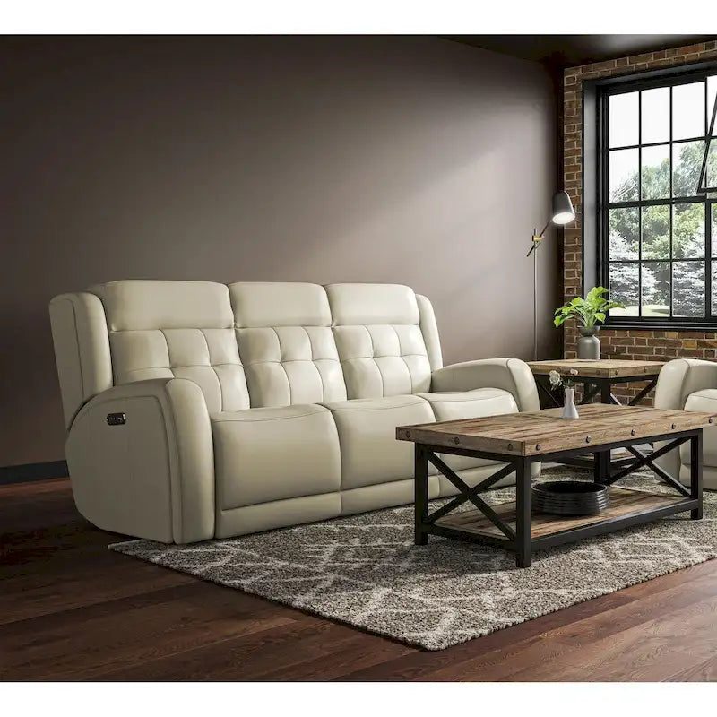 Grant 87  Leather Power Reclining Sofa with Power Headrests by Flexsteel