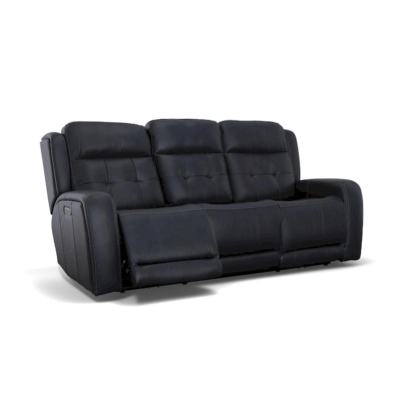 Grant 87  Leather Power Reclining Sofa with Power Headrests by Flexsteel