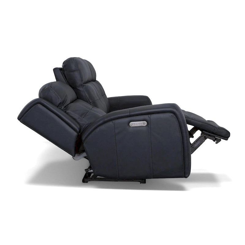 Grant 87  Leather Power Reclining Sofa with Power Headrests by Flexsteel