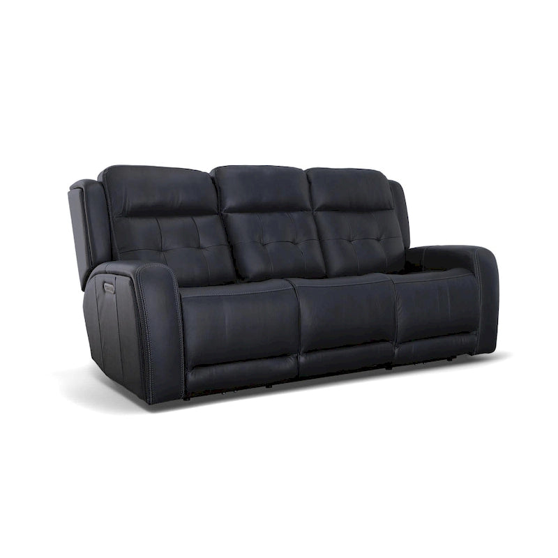 Grant 87  Leather Power Reclining Sofa with Power Headrests by Flexsteel