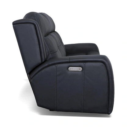 Grant 87  Leather Power Reclining Sofa with Power Headrests by Flexsteel