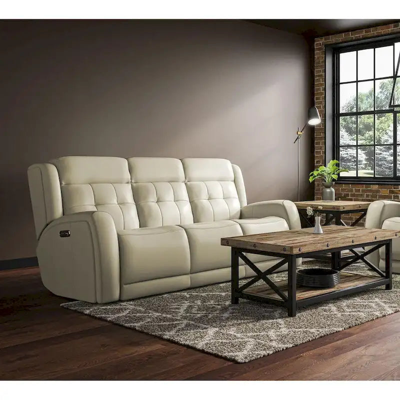 Grant 87  Leather Power Reclining Sofa with Power Headrests by Flexsteel