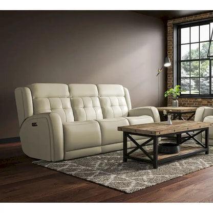 Grant 87  Leather Power Reclining Sofa with Power Headrests by Flexsteel