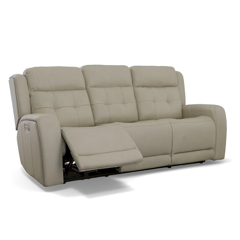 Grant 87  Leather Power Reclining Sofa with Power Headrests by Flexsteel