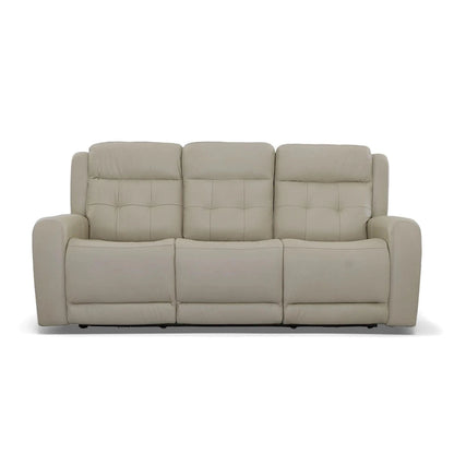 Grant 87  Leather Power Reclining Sofa with Power Headrests by Flexsteel