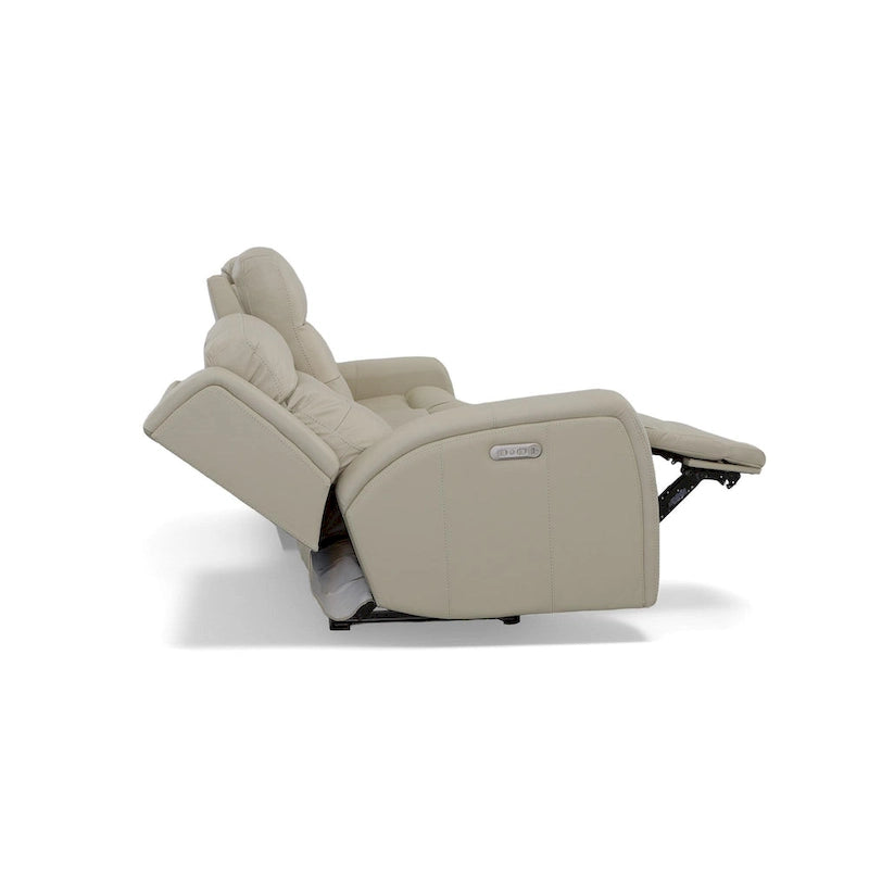 Grant 87  Leather Power Reclining Sofa with Power Headrests by Flexsteel