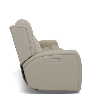 Grant 87  Leather Power Reclining Sofa with Power Headrests by Flexsteel