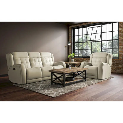 Grant 87  Leather Power Reclining Sofa with Power Headrests by Flexsteel