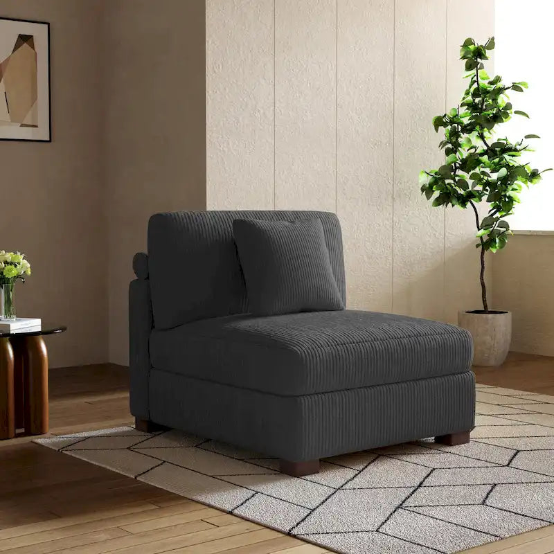 Modern Modular Sectional Sofa Corduroy Chaise Lounges