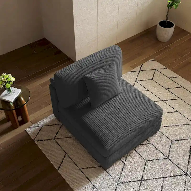 Modern Modular Sectional Sofa Corduroy Chaise Lounges