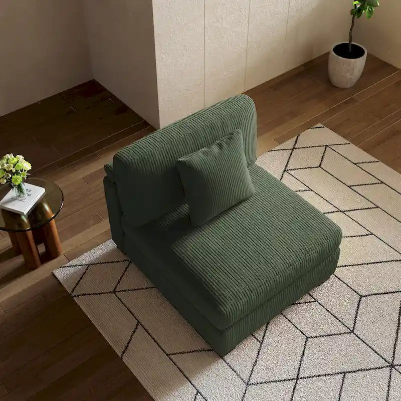 Modern Modular Sectional Sofa Corduroy Chaise Lounges