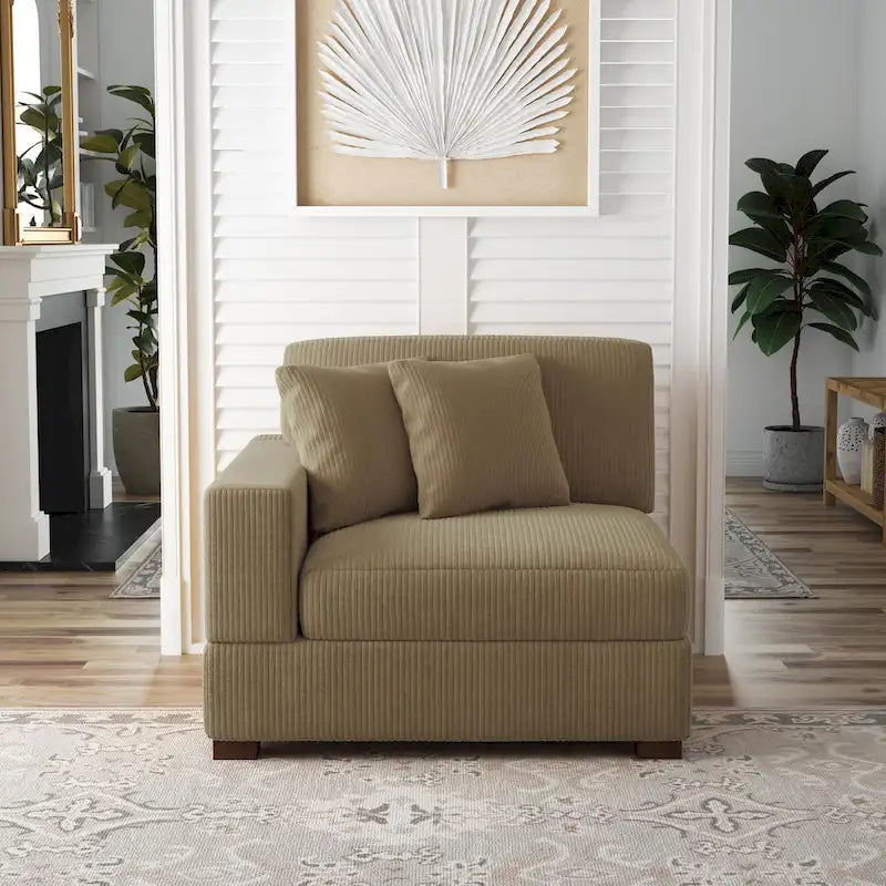 Modern Modular Sectional Sofa Corduroy Chaise Lounges