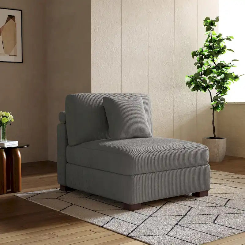 Modern Modular Sectional Sofa Corduroy Chaise Lounges