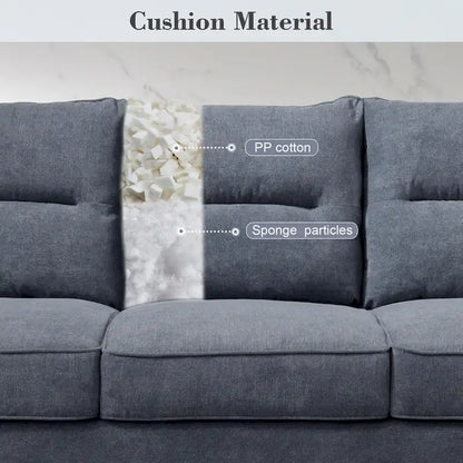 Brown Faux Leather 3-Seater Sofa with Wood Legs