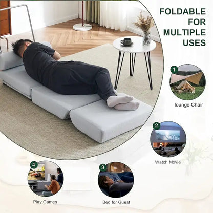 Single Sofa Chair Foldable Single Sofa Bed with Pillow,Portable Foldable Sofa Bed,Leisure Sofa Chair,Easy to Store