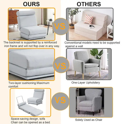 Single Sofa Chair Foldable Single Sofa Bed with Pillow,Portable Foldable Sofa Bed,Leisure Sofa Chair,Easy to Store