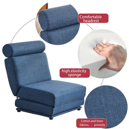Single Sofa Chair Foldable Single Sofa Bed with Pillow,Portable Foldable Sofa Bed,Leisure Sofa Chair,Easy to Store