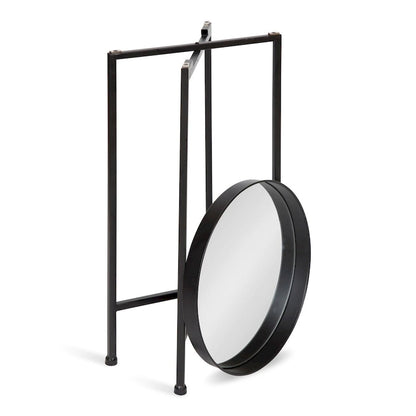 Kate and Laurel Celia Round Metal Tray/ Foldable Accent Table - 14x14x25.75