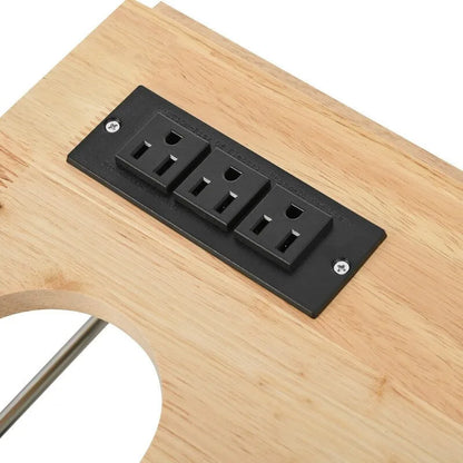 Drop Leaf Rubber Wood Kitchen Island with Power Outlet,Wine Rack