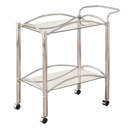 Beautiful Metal Serving Cart, Silver