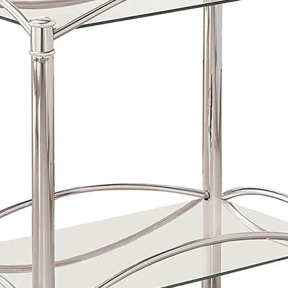 Beautiful Metal Serving Cart, Silver