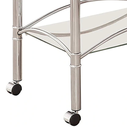 Beautiful Metal Serving Cart, Silver