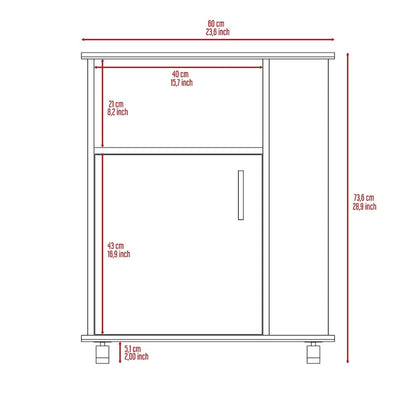 Kit Lower Microwave Cabinet, Single Door, Three Side Shelves-Black