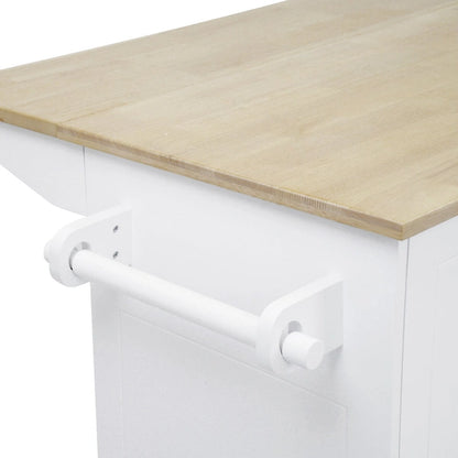 Kitchen Island with Drop Leaf,with Spice Rack, Towel Rack