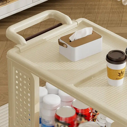 Mieres Slim Rolling Storage Cart, 4 Tiers Bathroom Organizer Utility Cart, Mobile Shelving Utility Rolling Cart