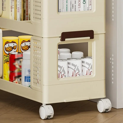Mieres Slim Rolling Storage Cart, 4 Tiers Bathroom Organizer Utility Cart, Mobile Shelving Utility Rolling Cart
