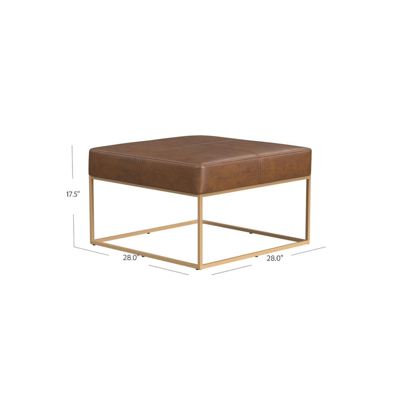 HomePop Square Metal Frame Ottoman