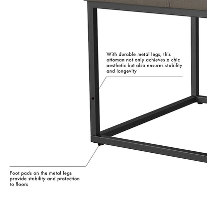 HomePop Square Metal Frame Ottoman