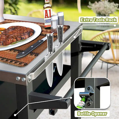 Grill Cart Outdoor with Wheels