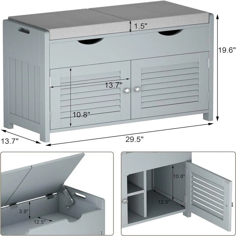 Shoe Storage Bench - 13.78 D x 29.53 W x 19.69 H
