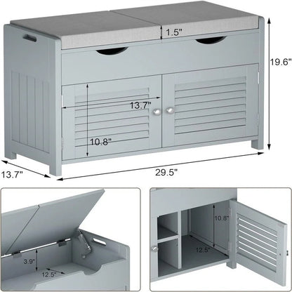 Shoe Storage Bench - 13.78 D x 29.53 W x 19.69 H