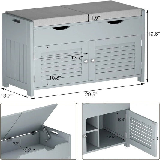 Shoe Storage Bench - 13.78 D x 29.53 W x 19.69 H