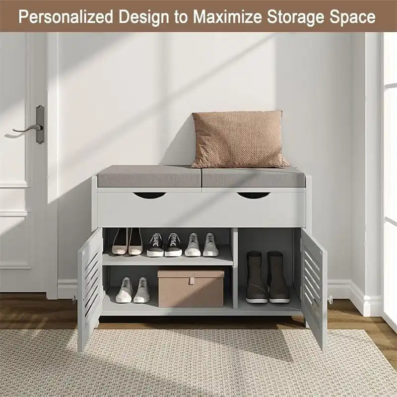 Shoe Storage Bench - 13.78 D x 29.53 W x 19.69 H