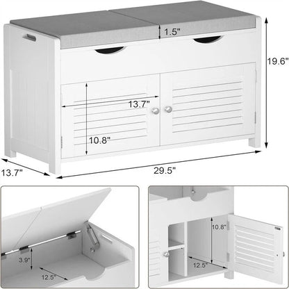 Shoe Storage Bench - 13.78 D x 29.53 W x 19.69 H