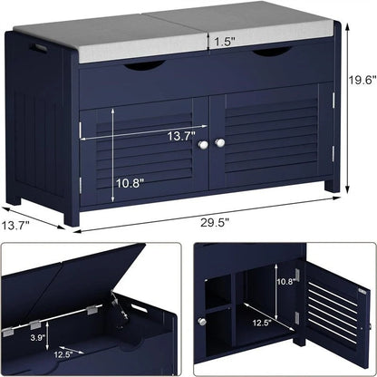 Shoe Storage Bench - 13.78 D x 29.53 W x 19.69 H
