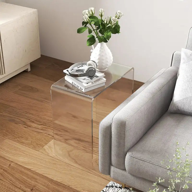 21  Long Rectangle All Acrylic 15mm Thick Waterfall Coffee Table