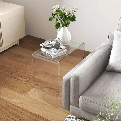 21  Long Rectangle All Acrylic 15mm Thick Waterfall Coffee Table