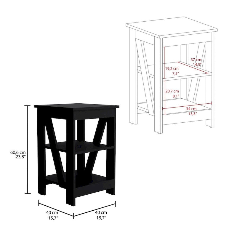 Taylor End Table, Side Table, Nightstand, Storage Shelf
