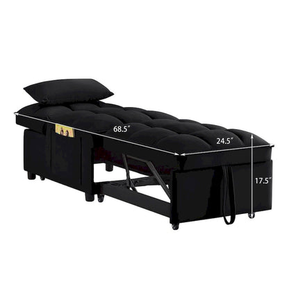 Convertible Recliners with Adjustable Backrest, Pillows and Pockets