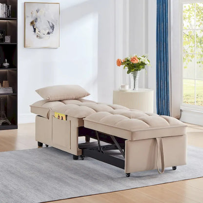 Convertible Recliners with Adjustable Backrest, Pillows and Pockets