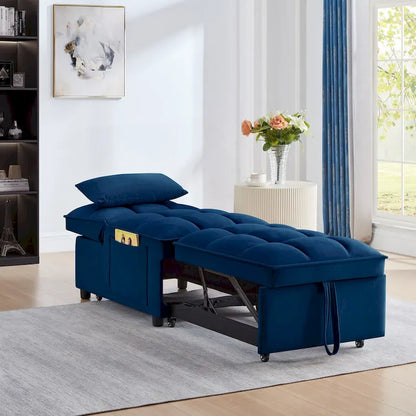 Convertible Recliners with Adjustable Backrest, Pillows and Pockets