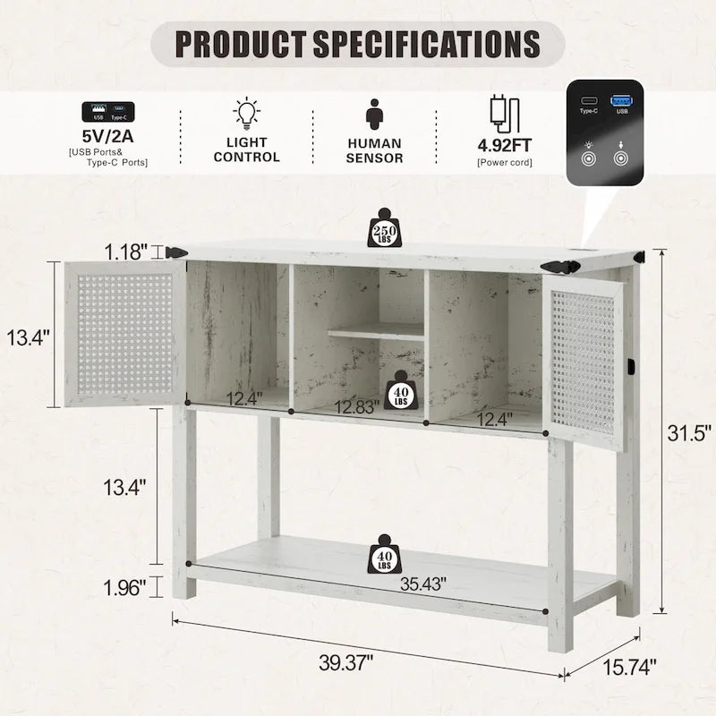 39 Wide Console Table