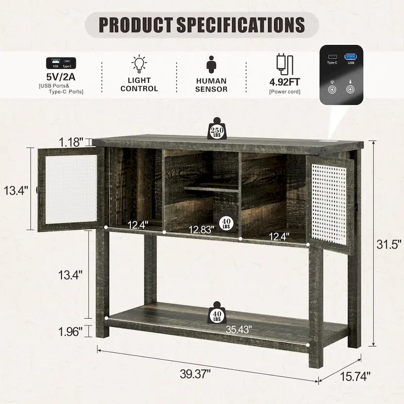 39 Wide Console Table