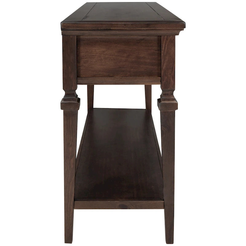 Classic Console Table with 3 Top Drawers and Open Style Bottom Shelf